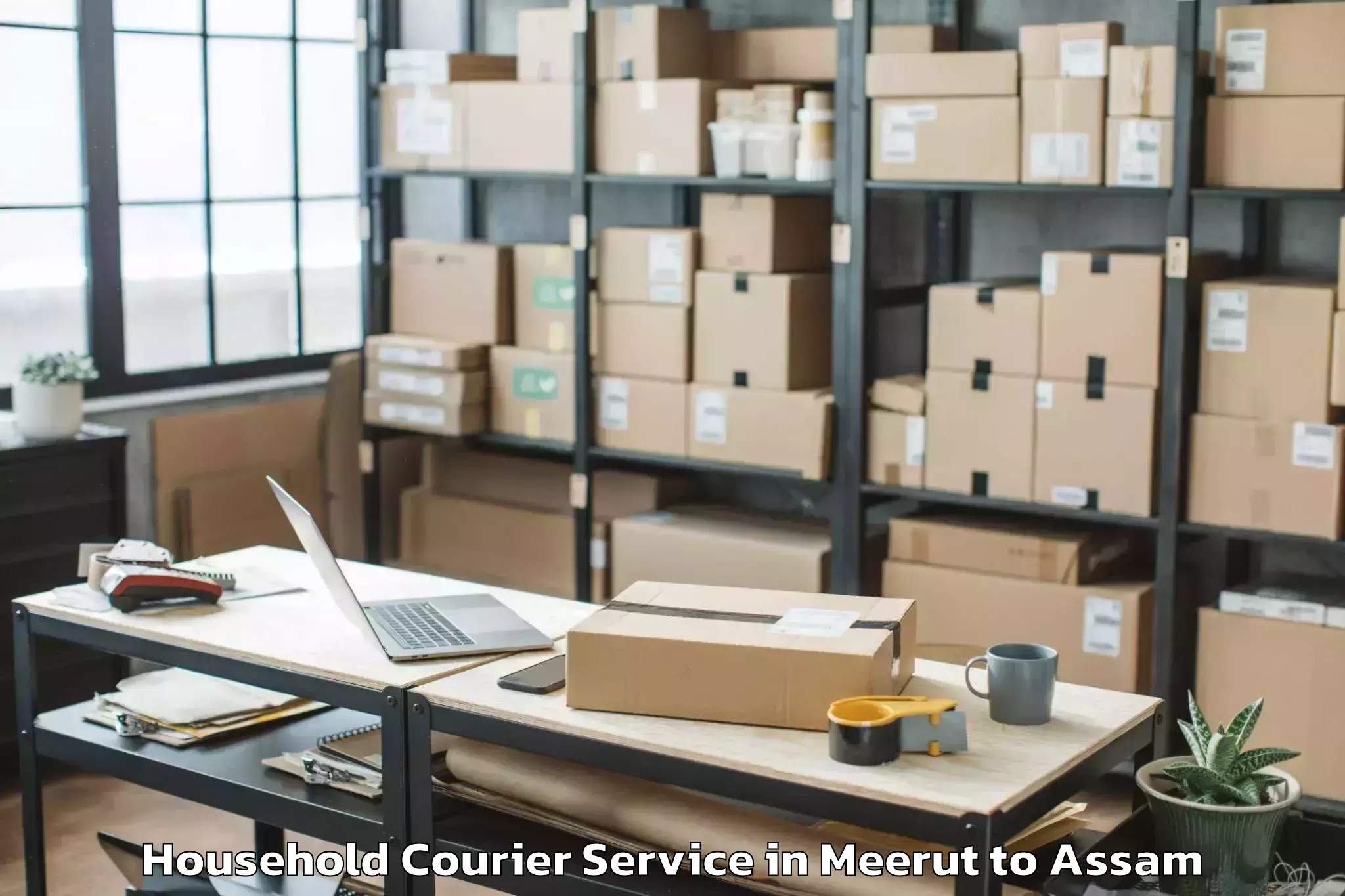 Affordable Meerut to Demow Household Courier